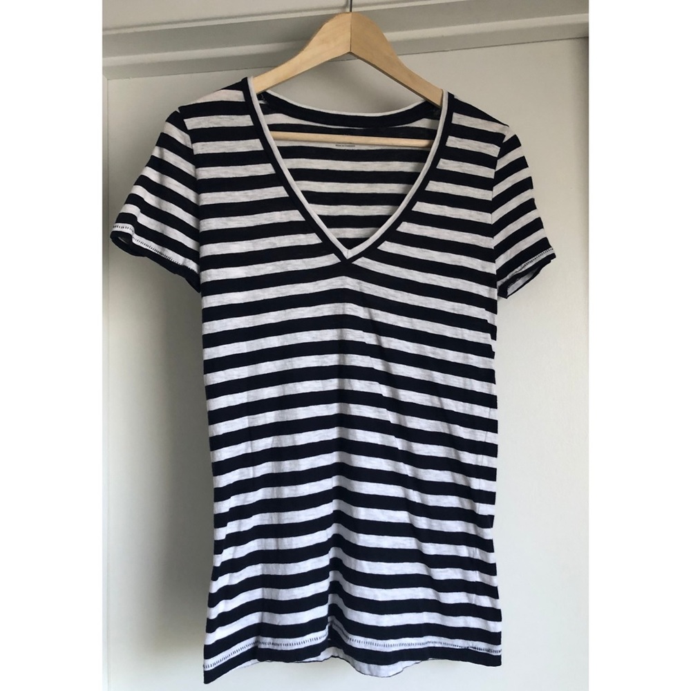 J Crew Navy and White Stripe Vintage Cotton Tee